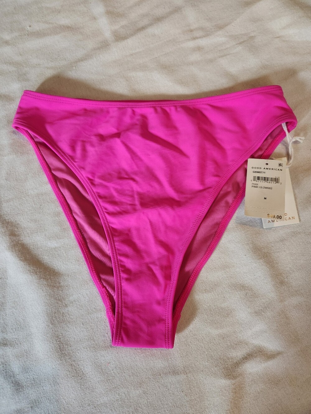 Good American Pink Glow Bikini Bottom Size M NWT